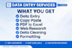 do accurate data entry, copy paste and web research