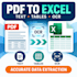 extract data from PDF and convert it to excel or CSV