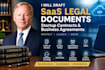 draft saas legal documents, startup contracts and business agreements