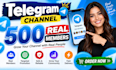 get 500 real telegram members for your channel