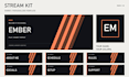 personalize a clean twitch banner and stream graphics kit
