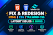 fix tailwind css layout issues and responsive bugs