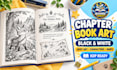 illustrate middle grade chapter book spot art, characters, and chapter openers