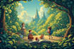 do children book illustration, kids book