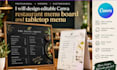 design editable canva restaurant menu board and tabletop menu