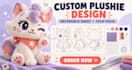 design custom plushie reference sheet, stuffed animal plush tech pack