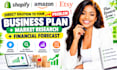write an e commerce shopify amazon or etsy business plan with market research