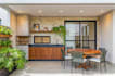 visualize your dream outdoor kitchen, poolside design, dining area, exterior cgi