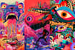 draw unique pop art, fantasy, psychedelic illustration