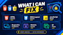 fix HTML CSS js bugs and responsive website issues