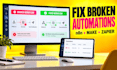 troubleshoot, debug, fix n8n, make and zapier automation errors