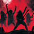create a dark and powerful metal band poster illustration