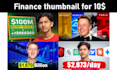 design high CTR finance, crypto and trading youtube thumbnails