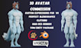 create 3d furry vtuber avatar, nsfw vrchat avatar, vtuber model rigging, animaze