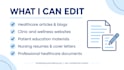 proofread and edit nursing and healthcare content