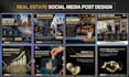 create monthly canva real estate social media post designs