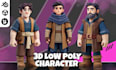 create a custom 3d low poly character for games and animation