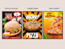 create attractive burger poster and  pizza poster