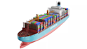 model container ship, commercial vessel, cargo, offshore vessel, 3d rendering