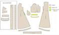 create womens dress, cad sewing pattern, grading and consumption
