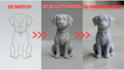 do 2d to 3d model, 3d character modeling, 3d miniature figurine, 3d printing