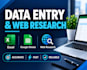 do data entry and web research