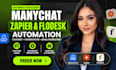 create manychat automation with zapier integration and flodesk setup