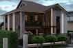 buildup 3d modern duplex house,two story layout,facade cladding,balcony render