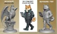 sculpt custom 3d model character, 2d to 3d model, toys, 3d print ready models