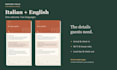 create your italian and english guest guide