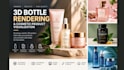 create 3d bottle rendering and cosmetic product visualization