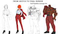 draw custom superhero character design comic book art character reference sheet