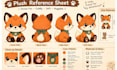 illustrate plushie reference sheet plush toy design animals character design