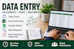 do accurate telugu english data entry, copy paste, web research