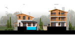 design a residential building facade and architectural concept