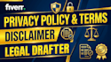 draft privacy policy, terms and conditions, disclaimer pages