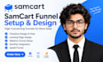 design samcart checkout, landing page, webinar funnel, sampay, upsell funnel