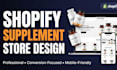 design shopify supplement store supplement website ecommerce store