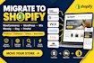 migrate woocommerce wordpress weebly esty printful, lightspeed,or wix to shopify