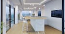 complete penthouse apartment 3d render, on suite bedroom cgi,dining area,kitchen