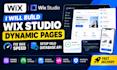 build wix studio dynamic pages, fix wix speed, and setup velo database API