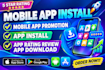 mobile app promotion, IOS install, USA app rating users rew, android app install