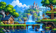 make custom 2d game environments, tilesets and pixel art