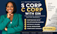 setup us s corp or c corp with ein for startups and non residents