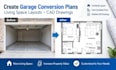 create garage conversion plans living space layouts cad drawings