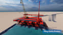 create 3d construction animation offshore piling and engineering visualization
