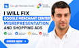 fix gmc misrepresentation and set up google shopping ads