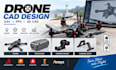 do effective drone cad design, uav frame, fpv drone parts, 3d modeling