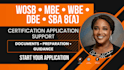 help with wosb mbe wbe dbe and sba 8a certification