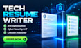 write tech resume cybersecurity CV IT executive resume IT project manager resume
